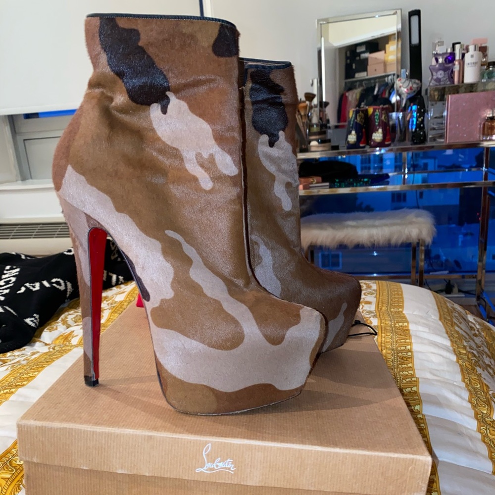 Army Print Christian Louboutin booties